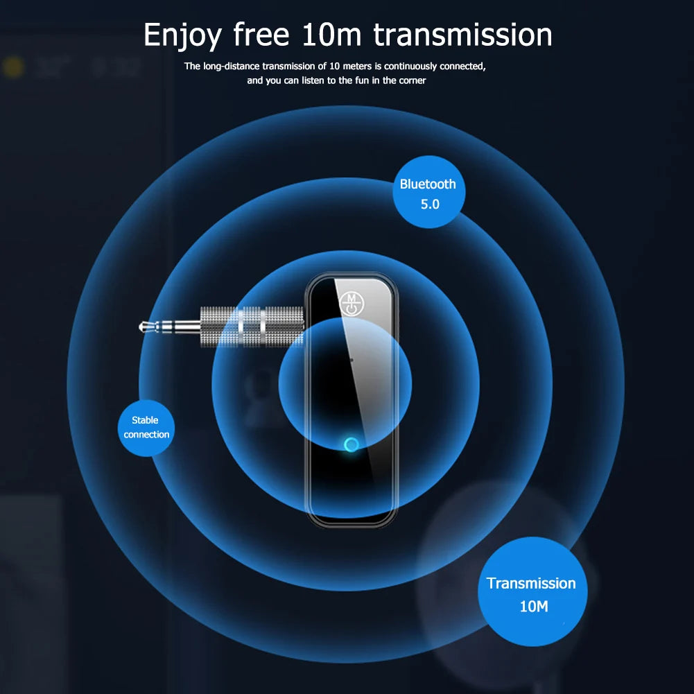 Bluetooth-Compatible 5.0 Wireless Receiver 2 in 1 Jack Aux Dongle 3.5mm Wireless Adapter